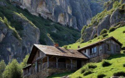 Grotwoning met houten hut